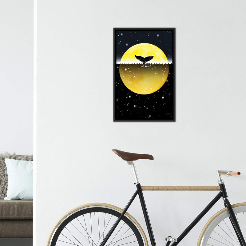 Art du corps de la baleine, H 40 po x l 26 po x P 1,5 po, Toile avec cadre noir