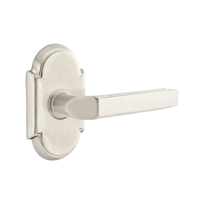 Poignée de porte avec rosette Milano Passage (Hall & Closet), Droite, Nickel satiné