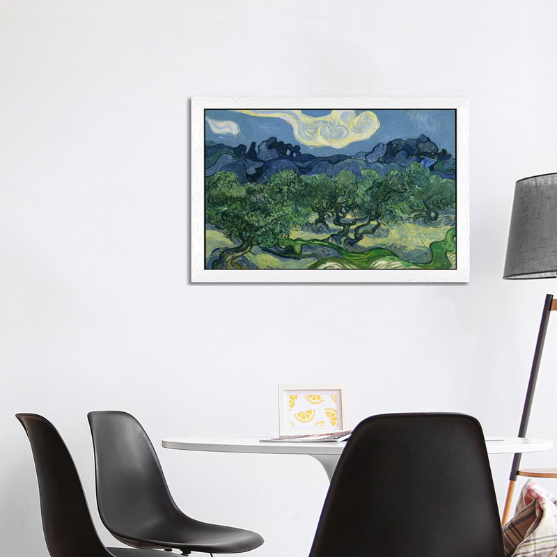 Olive Trees With The Alpilles In The Background by Vincent Van Gogh - Painting on Canvas, 66.04 cm H x 45.72 cm W