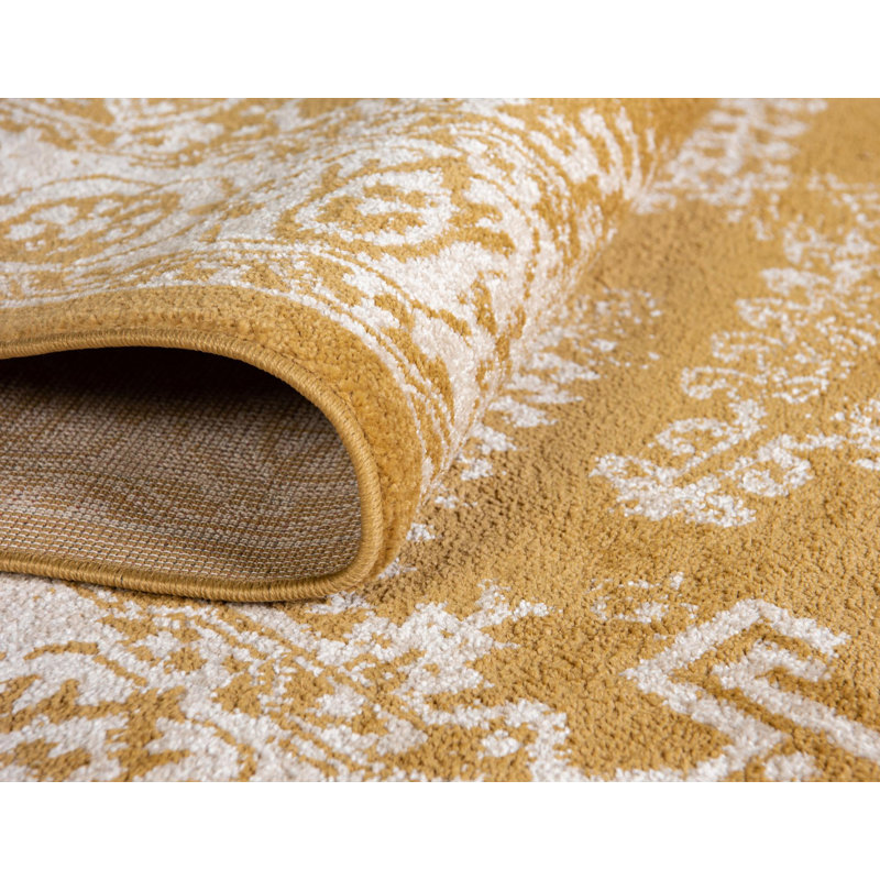 Vern Oriental Area Rug, Rectangle 9' x 12'2", Gold
