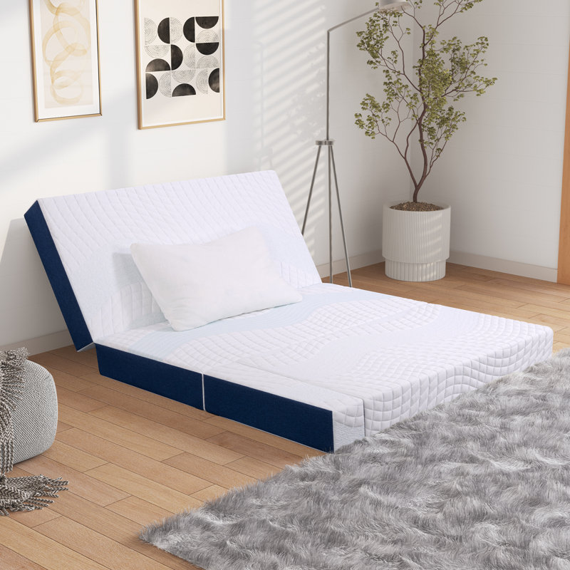 10 & 15cm Medium-Firm Foldable Memory Foam Mattress, Gel-Infused, Removal Cover, Shipped In-A-Box, Double (4'6), 15 cm