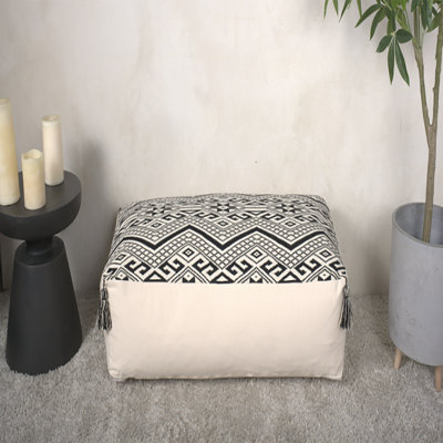 Repose-pieds rectangulaire Kiki, noir naturel