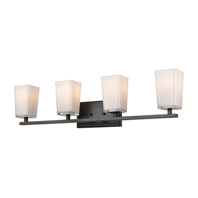 VANITY RIVERSIDE 4 LT, Ébène avec verre opale sérigraphié