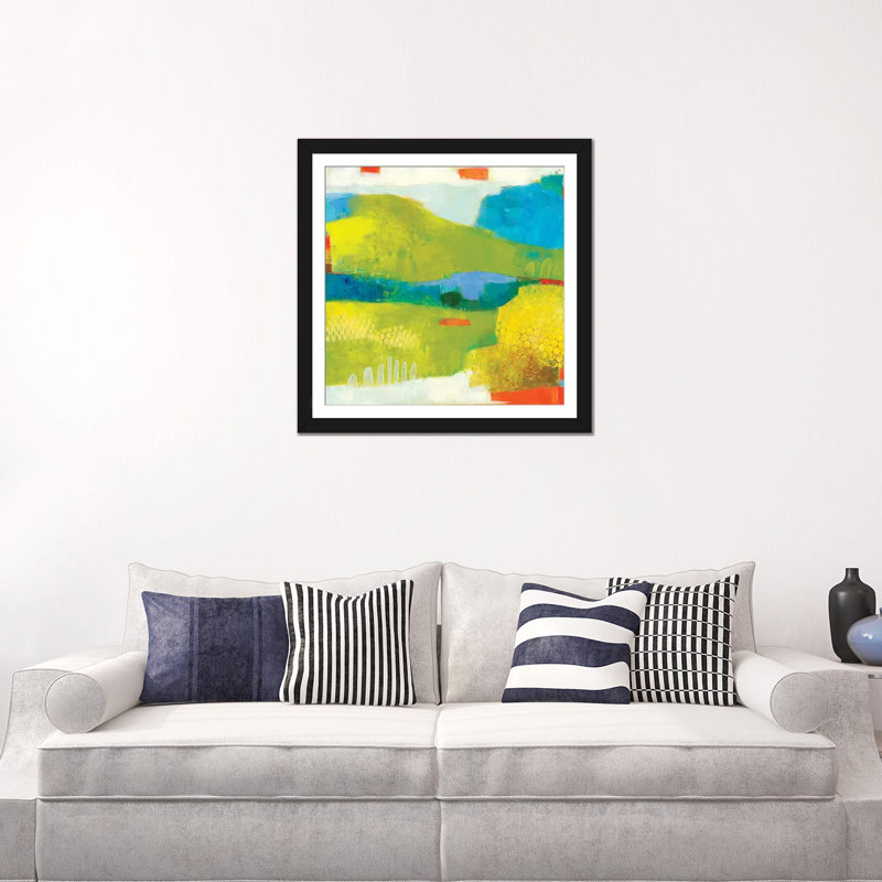 « keswick i », reproduction sur toile, H 16 po x l 16 po x P 1 po, Papier d'art encadré noir, Blanc