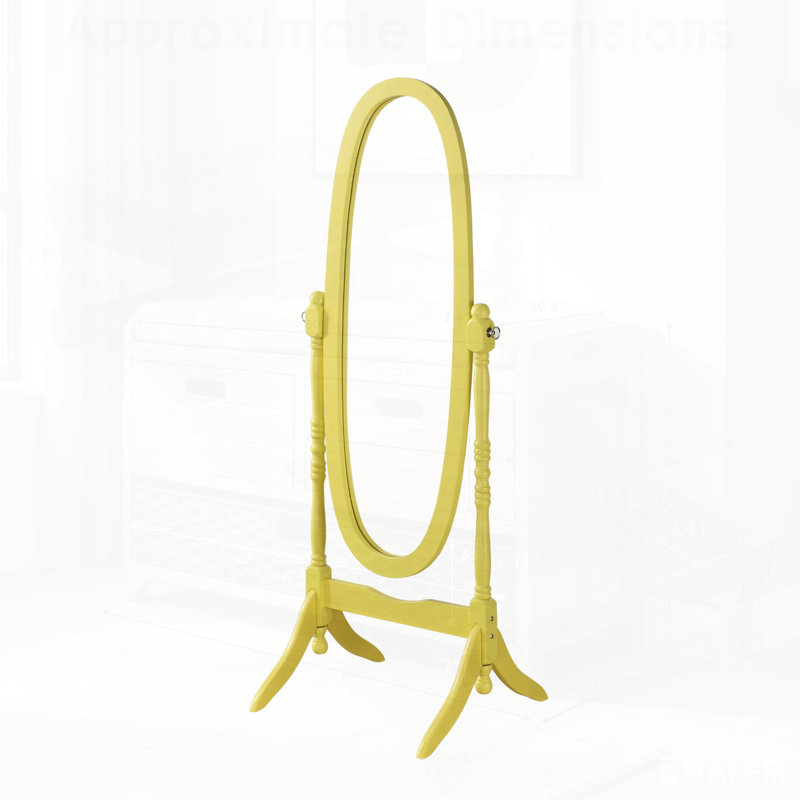 Miroir de plancher traditionnel en bois de style reine Anna, parfait pour les reflets pleine longueur et le décor élégant des pièces.