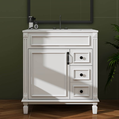 Armoire de rangement 30 po avec lavabo en céramique