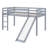 Low Loft Bed With Slide, Ladder, Safety Guardrails-970828599
