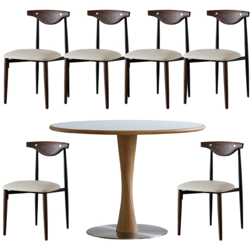 Ensemble de tables rondes simples de style nordique