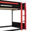 Lit mezzanine multifonctionnel en bois avec USB et RVB, design moderne