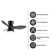 Sirius Indoor Black Flush Mount Ceiling Fan With LED Light Bulbs With Remote Control