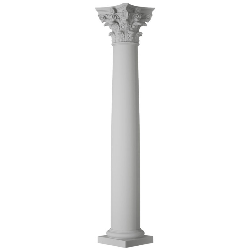 Colonne ronde Endura-Stone, 10 po de diamètre x H 6 pi, Base toscane et capitale romaine corinthienne