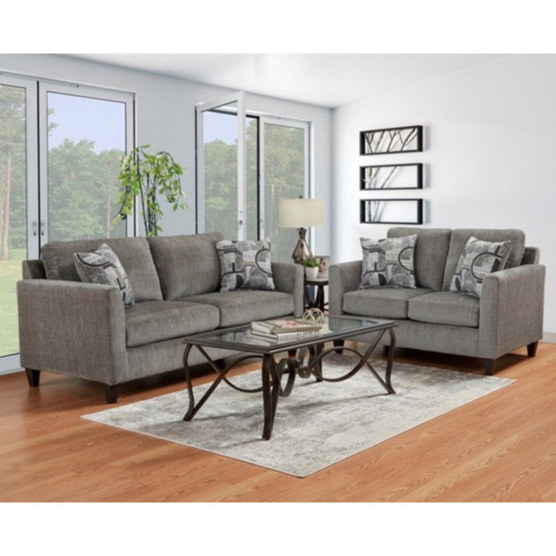 Chassidy Charcoal 2-piece Living Room Set