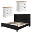 Ensemble de chambre à coucher grand classique 3 pièces, rétro et moderne, noir