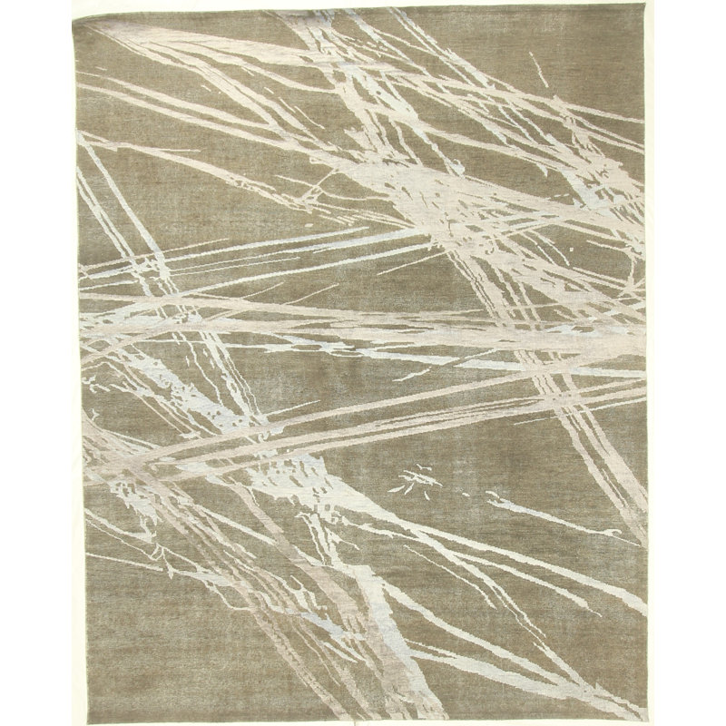 Tapis de zone en laine noué la 7 pi 10 po x 9 pi 9 po one-of-kind