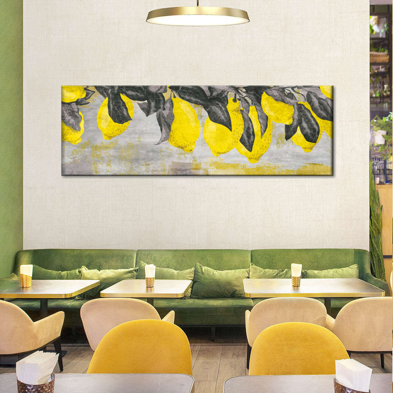 Citrons mûres sur toile, H 8 po x l 24 po x P 1 po