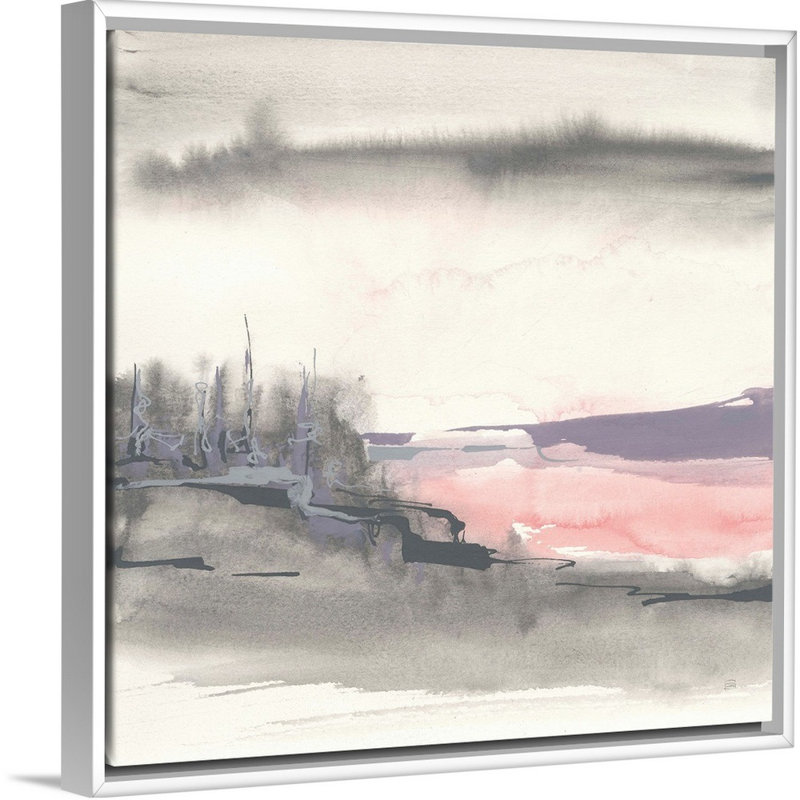 Blush Valley I - Print on Canvas, White Floater Framed, 38" H x 38" W x 1.75" D