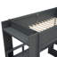 Lit mezzanine simple en bois avec bureau, multi, DEL et charge, rangement multiple gris foncé, DEL, prise de charge