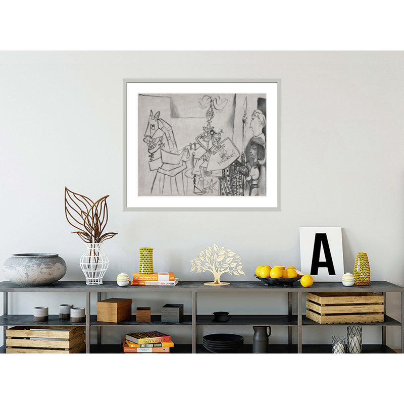 «Cavalier Page and Monk» par Pablo Picasso, impression giclée encadrée, H 33,5 po x l 39,98 po