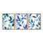 «Blue Botanical Wash - Ivory Leaves», art mural 3 pièces-129072624-129072623