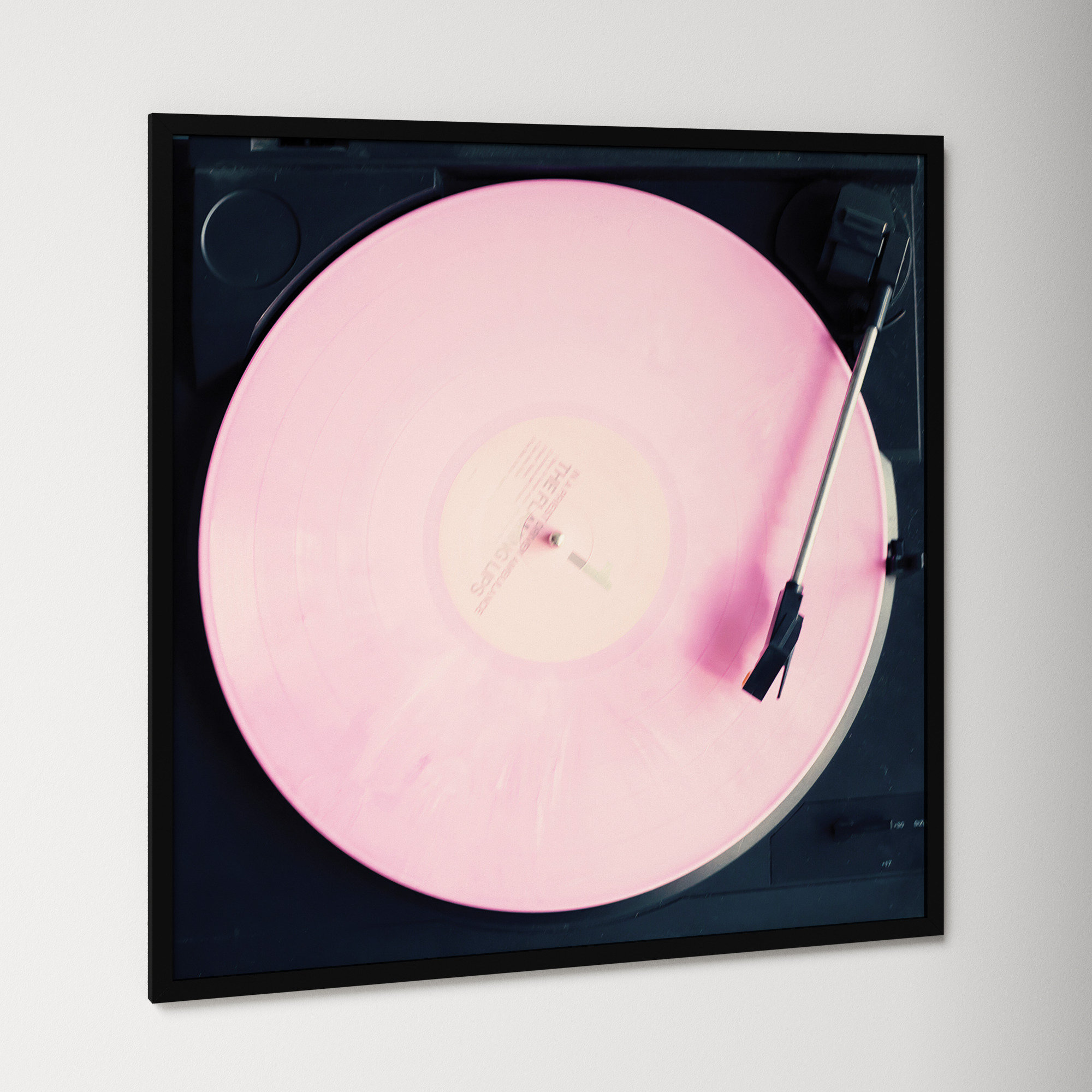 Pink Record by Caroline Mint, Black, 34.25" H x  34.25" W  x 0.88" D