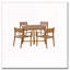 Ensemble de salle à manger 5 pièces rond en bois d'acacia avec design à lattes-1732422696