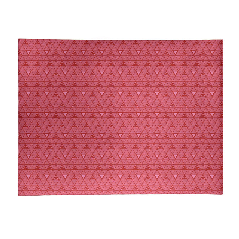 Tapis de zone rouge/rose fait main géométrique, Rectangle 4 pi x 6 pi