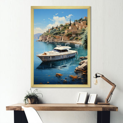 Yacht sur la côte d'azur sur toile