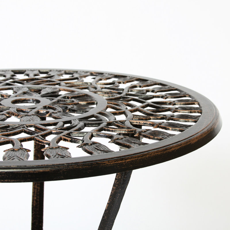 Ensemble de fonte bistro 3 pièces - aluminium, cuivre, métal élégant pour l'extérieur, cuivre