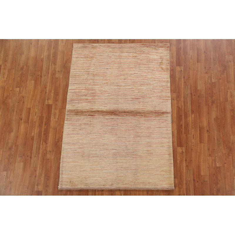 Tapis rayé Gabbeh Kashkoli noué à la main 4 x 6
