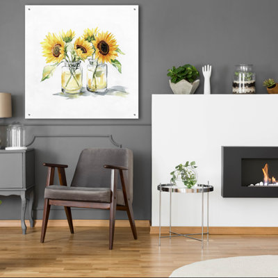  «Sunflower Delight» par Svetlana Aleynikova, art mural en verre acrylique, 36 po x 36 po