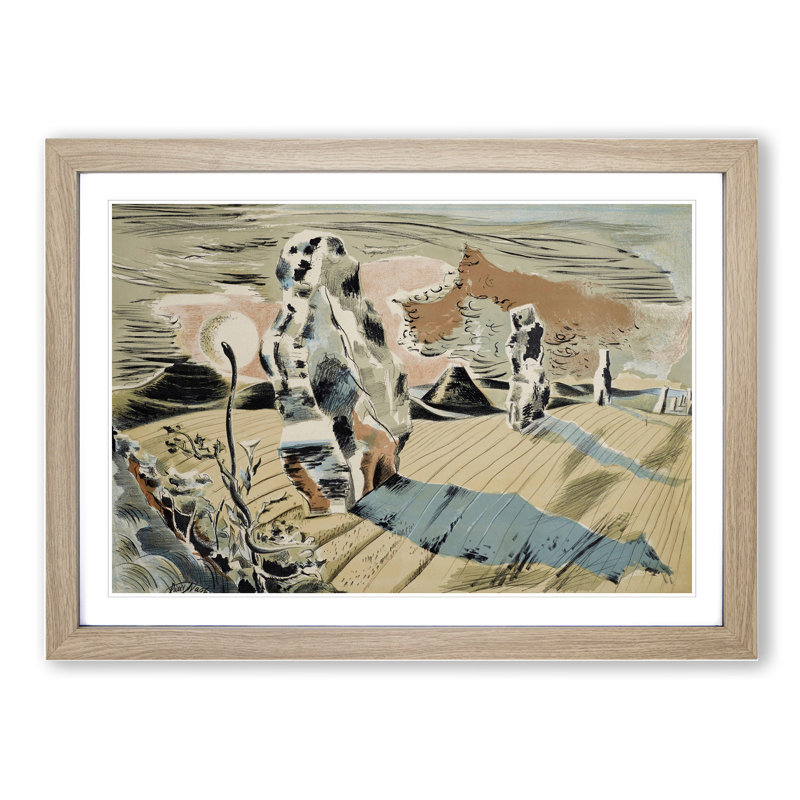 Avebury by Paul Nash - Framed Print, Oak Framed, 36cm H x 48cm W x 2cm D