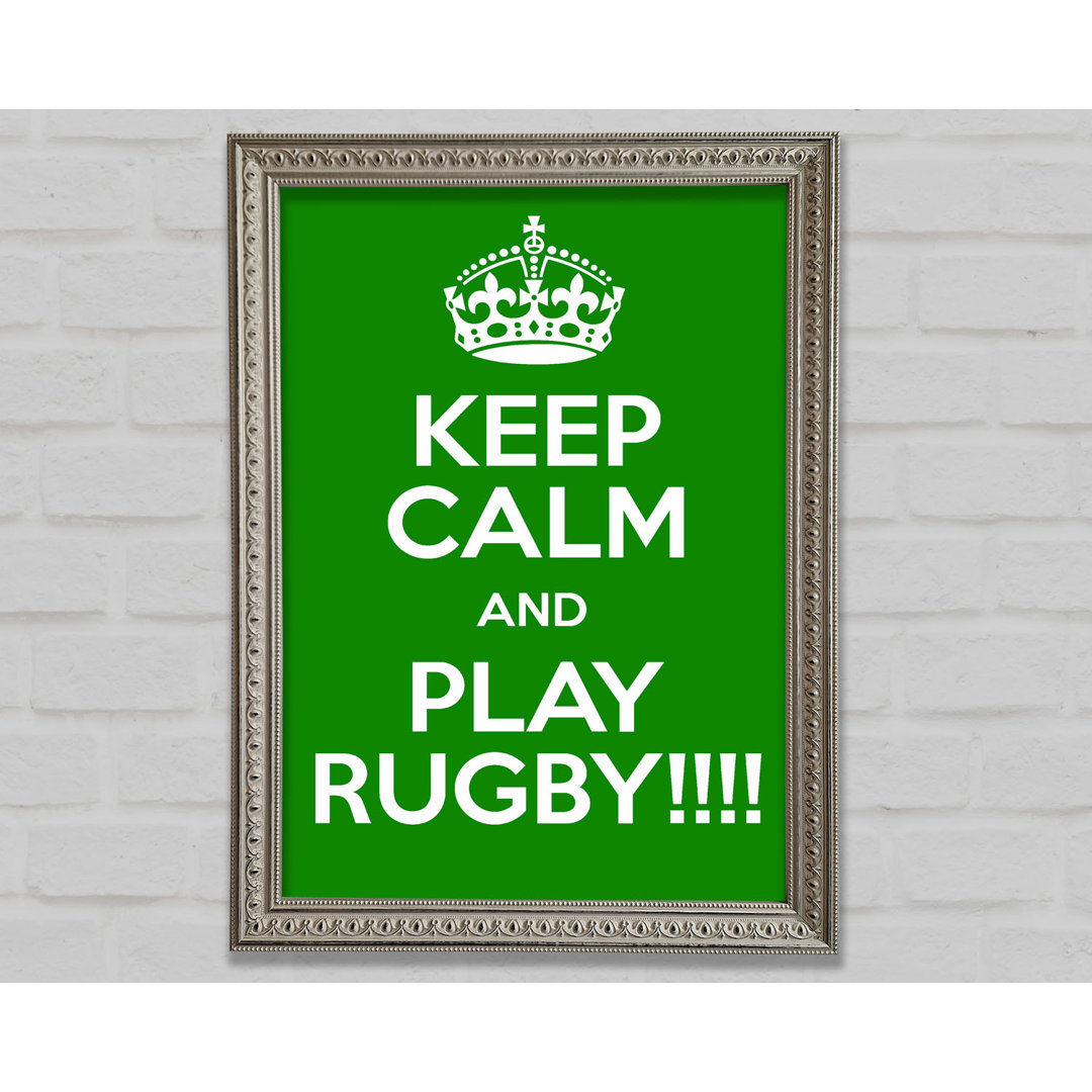 Keep Calm Rugby Gerahmter Druck