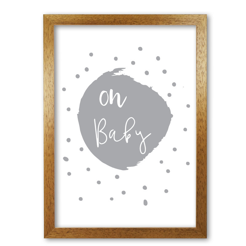 Oh Baby - Painting, 42 cm H x 30 cm W x 5 cm D, Honey Oak Frame