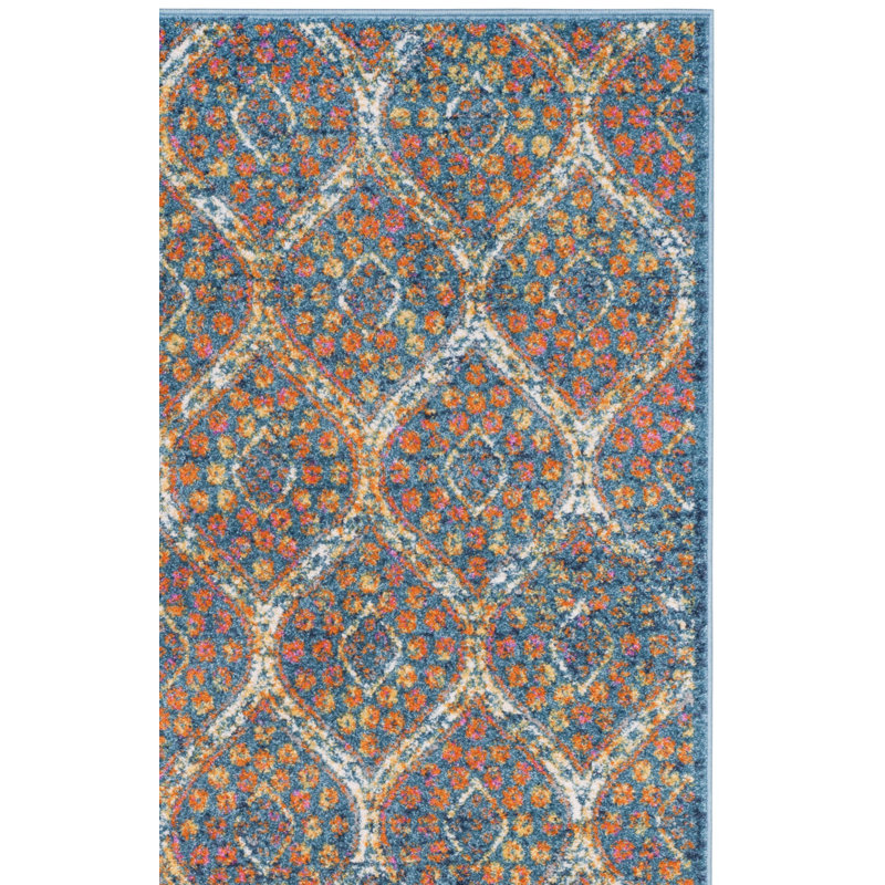 Christa Geometric Blue Area Rug, Rectangle 5'1" x 7'6"