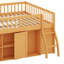 Lit mezzanine avec rangement et tête de lit à DEL, cadre de lit mezzanine en bois avec tablettes-123053213-123053216