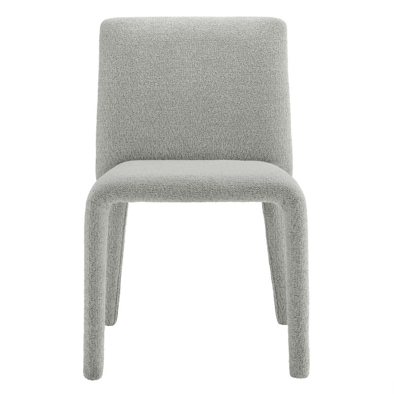Chaise rembourrée en cuir Rhodes, Gris colombe