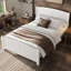 Lit plateforme double, lit plateforme en bois massif avec lattes de soutien et structure solide, sans sommier tapissier, blanc-178710224-178710229