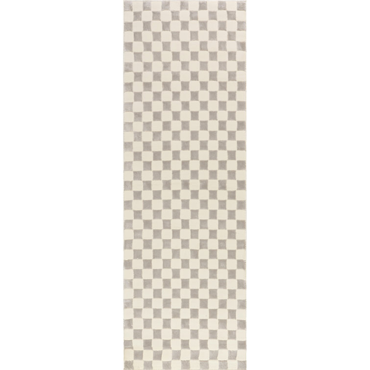 Alaiya Checkered Machine Washable Area Rug