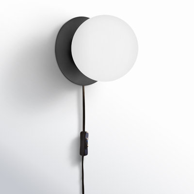 Exie Single Light Glass Steel Dimmable Plug-in Wallchiere