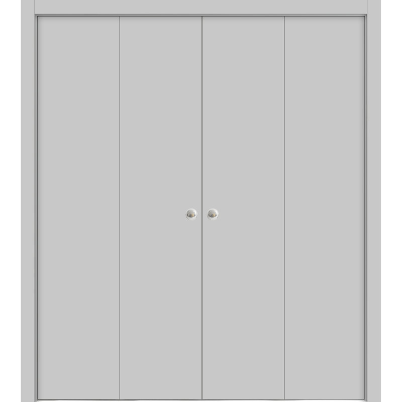 Porte pliante à panneaux en bois Planum, 96 po x 96 po, Gris mat