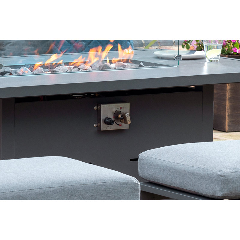 Brilon Titchwell 7 Seater Lounge Set with Firepit Table