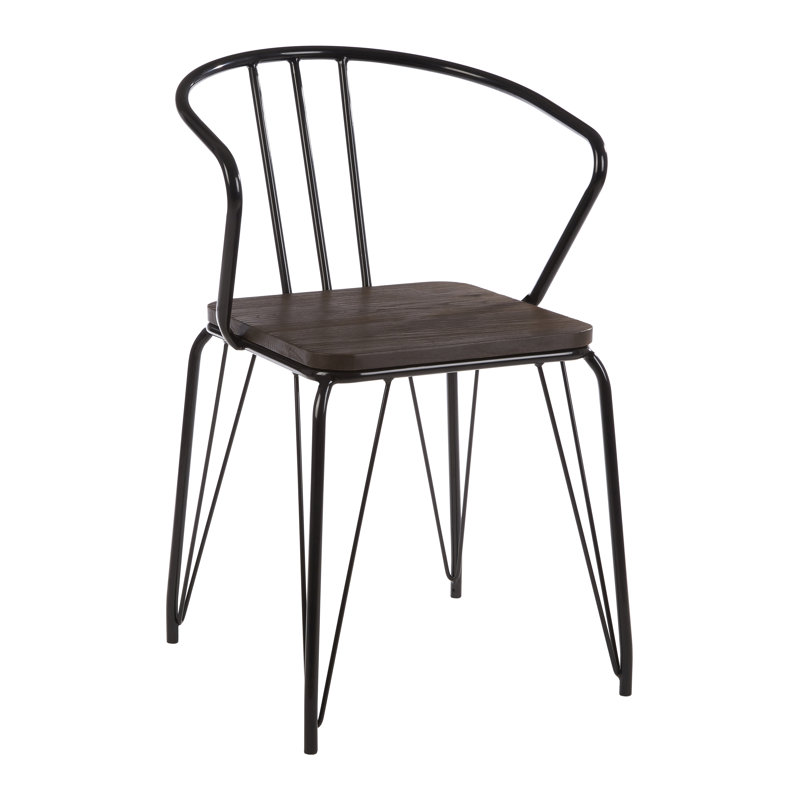 Wolfsberg 46cm H Metal Windsor Back Side Chair, Dark Brown/Black