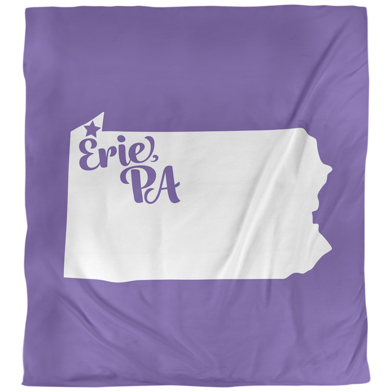 Housse de couette réversible simple Erie Pennsylvania, Housse de couette pour grand lit, Mauve, Microfibre