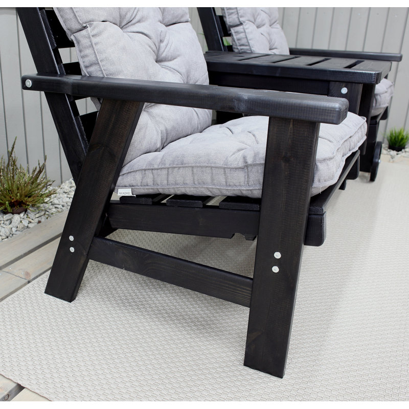 Sevyn Solid Wood Pine Outdoor Bench, Black