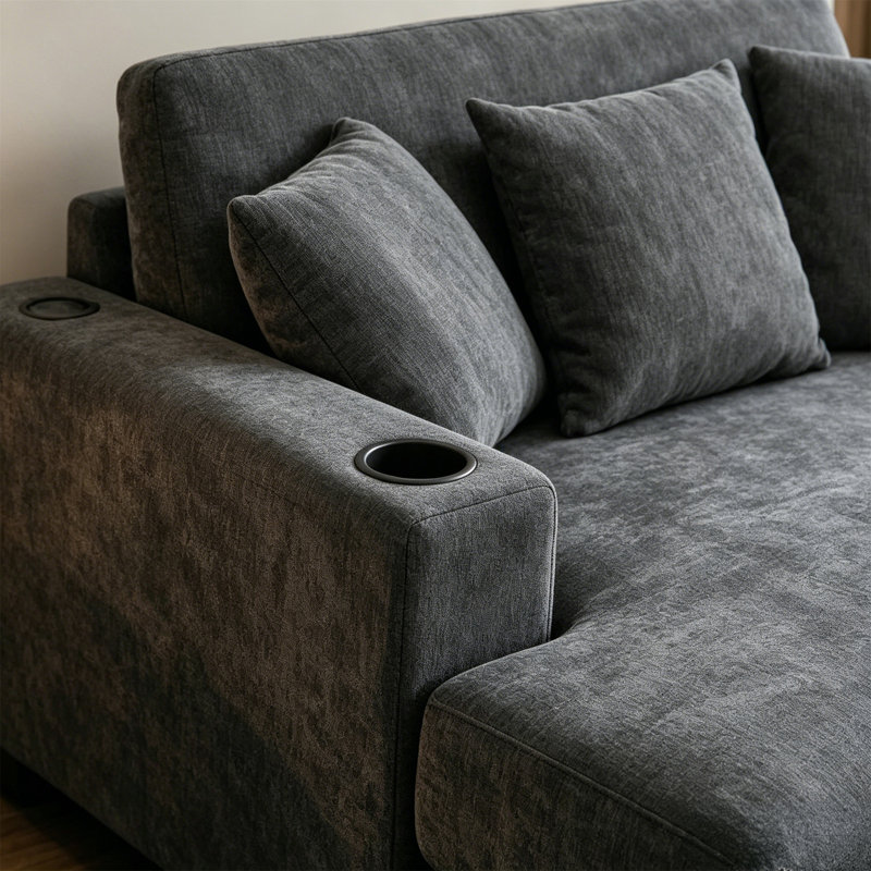 55" Oversized Chaise Lounger Modern Style Sofa Couch
