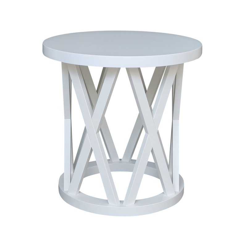 Charette Solid Wood Frame End Table, White
