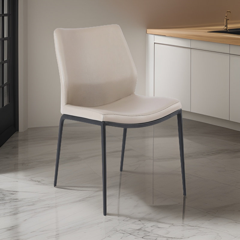 Chaise d'appoint en similicuir 18,5 po H, Gris