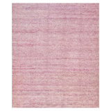 Pink Solid Textured Silk Rug - 8' x 10'