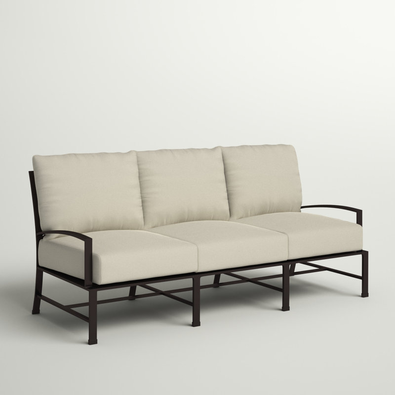 La Jolla 76 " W Straight Patio Sofa with Cushions, Canvas Flax Sunbrella®