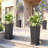 Tall Planter 2 Pairs-Plastic Flower Pot  Large Indoor and Outdoor Planters for Front Porch and Patio（4 Pieces）-542178957